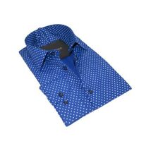 Men's Shirt Hankie CASILA Turkey Cotton Blend 501920-05 Royal Blue Polka Dots image 6