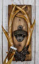 Ebros Rustic Western Stag Deer Antlers Bottle Cap Cast Metal Opener 10.7... - $29.99