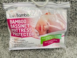  iLuVBamboo Mattrese Protector Cover Bamboo Bassinet Waterproof 33 x 17&quot; 2 Pack - £14.31 GBP