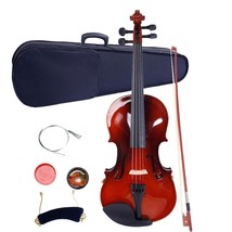 New 1/2 Size Basswood Natural Acoustic Violin Fiddle With Case Bow Rosin... - $89.08