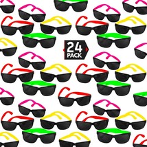 24 Pack 80&#39;s Neon Party Sunglasses Fun Gift Party Favors Party Toys Good... - £26.74 GBP