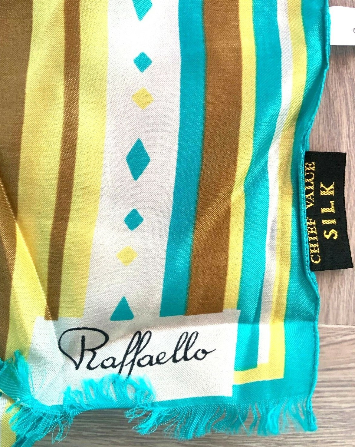 60s Vintage Raffaello Designer Chief Value Silk Scarf Oblong NWT Italy 72" x 14" Item image 2
