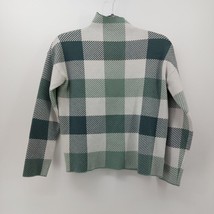 Tahari Green Plaid Long Sleeve Sweater Long Neck Sz M - £11.03 GBP