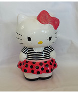 Sanrio Hello Kitty ceramic bank black/red polka dress black striped shir... - $34.26 CAD