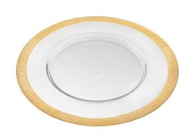 Round Gold Border Glass Charger Plate - £78.55 GBP