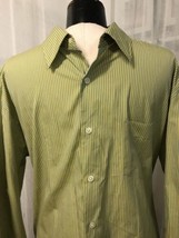 J. Crew Men&#39;s Shirt 2 Ply Blue &amp; Yellow Striped Button Up Shirt Size XL 17.5-18 - £19.70 GBP