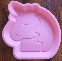 Your Zone ~ 4-Piece Set ~ Kids Dinnerware ~ Pink Plastic ~ 7.25&quot; Unicorn... - £17.93 GBP