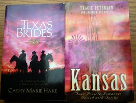 Lot 2 historic Xian romance anthologies KANSAS~TEXAS BRIDES Hake~Peterson - £8.53 GBP