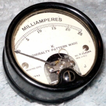 Antique ADMIRALTY PATTERN W406 MILLIAMPERES GAUGE Meter Moving Coil - $17.21