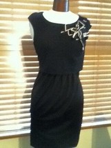Moschino Women&#39;s Dress Cheap Chic Black Jersey Ribbon Detail Size 8 NWOT $860 - £157.45 GBP