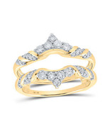 10kt Yellow Gold Womens Diamond Wrap Enhancer Wedding Band 1/2 Cttw - £829.10 GBP