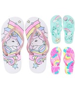 NWT The Childrens Place Unicorn Tie Dye Narwhal Girls Flip Flops Sandals... - $5.47 CAD