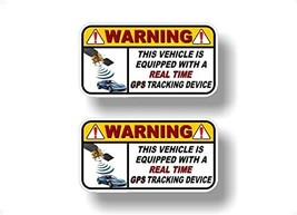 4 Warning Vehicle Equipped Real Time GPS Tracking Device 5&#39;&#39; Decals Car ... - £17.75 GBP