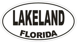Lakeland Florida Oval Bumper Sticker or Helmet Sticker D1547 Euro Oval - $1.39+