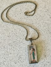 Egyptian Goddess Isis Glass Tile Pendant w 20 Inch Chain - $10.00