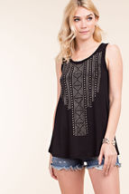 Bling Beauty Black Tank with Rhinestones by Vocal  Apparel S, M, L, XL, USA - $25.99