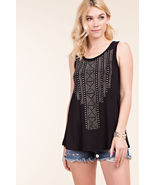 Bling Beauty Black Tank with Rhinestones by Vocal  Apparel S, M, L, XL, USA - £20.53 GBP