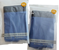 NYF3UFA NANO Copper 2-Pack Men&#39;s Copper Infused Boxer Briefs~Blue~Size 3XL ~ NEW - £14.53 GBP