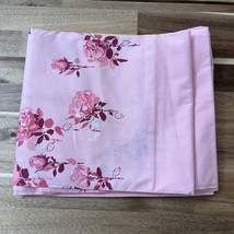 Sears Twilight Flower Pink All Combed Cotton Twin Flat Sheet New Without Tags - £17.92 GBP