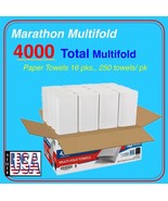 Marathon Multifold 1-Ply Paper Towels, 4000 ct 9.2&quot; x 9.4&quot; 250 towels x ... - $49.88