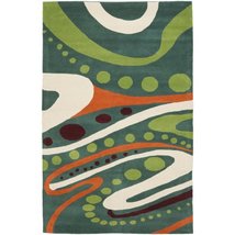 Green Swirl Hand Tufted Rugs,Modern Rugs,Kids Rug,Custom Rugs,Multi Color Rugs. - £236.60 GBP