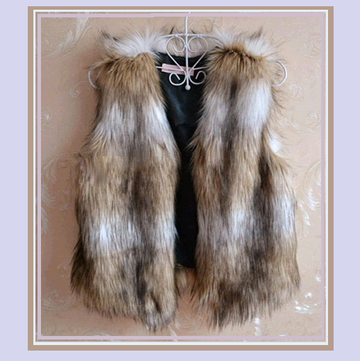 Latte Russian Lynx Faux Fur Vest - Fun Fashion Furs Worn with Everything! - £30.90 GBP