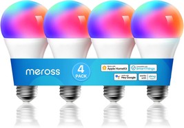 Smart Light Bulb, Meross Smart Wifi Led Bulbs, Dimmable E26, And Smartthings. - £51.40 GBP