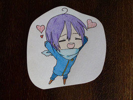 Noragami Yato chibi anime hand made drawing mini poster New!! - £3.55 GBP