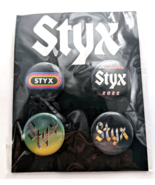 Set of 4 VTG Styx Rock Band Button Pins Classic Logo Hard Rock Music 80s... - $17.64 CAD