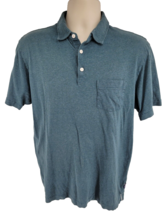 Patagonia Organic Cotton Blue Short Sleeve Polo Shirt Pocket Men&#39;s Size Large - £23.37 GBP