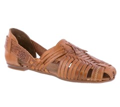 Womens Authentic Mexican Huarache Leather Sandal Woven Slip On Light Bro... - £27.42 GBP