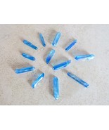 Blue Aura Quartz Natural Gemstone Crystal Healing Wand Reiki Energy Handmade Gem - $6.92