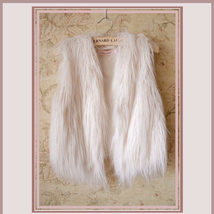 Silver-White Fox Hair Faux Fur Vest - Fun fashion furs worn w/ everything!