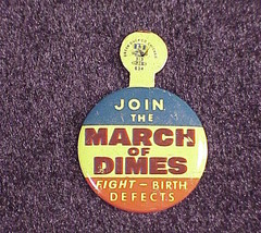 Old March of Dimes Tab Pin - $5.95