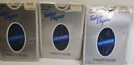 3PR Vtg Fashion Elegance Daysheer Panty Hose Sandalfoot 100-150 Bluedust Nylons - $21.55