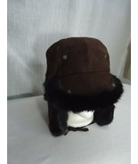 Russian Ushanka Rabbit Fur Suede Trapper Hat Winter Bomber Ear Flaps Tie - £35.72 GBP
