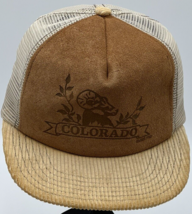 Colorado Ram Leather Corduroy Trucker Hat Bill Snapback Trucker Hat Made... - $28.98
