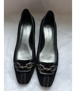 ETIENNE AIGNER Black Italian Suede &amp; Leather Horsebit Buckle Pumps Heels... - €25,45 EUR