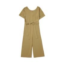 NWT Everlane Thea Japanese GoWeave Short Sleeve Jumpsuit in Olive Green Belted 2 - £57.11 GBP
