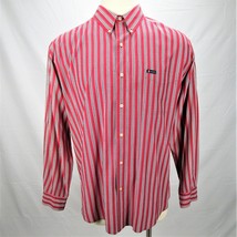 Chaps Ralph Lauren Mens 2XL Button Down Dress Shirt Long Sleeve Striped Apparel - £14.53 GBP