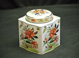 Vintage Daher England Advertising Orange Floral Scalloped Biscuits Litho Tin Can - £13.15 GBP