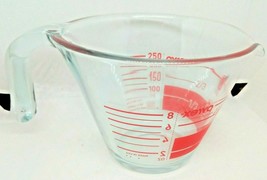 Pyrex Measuring 1 Cup- Inside Read Wide Rim Red Markings Open Handle RARE VTG - £31.61 GBP
