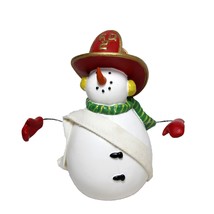 Adorable Snowman Fireman Firefighter Figurine Cartes Carlton 4.5" - £15.94 GBP