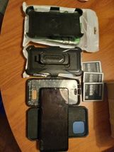 samsung j and a series parts, cases, clip, and spare batteries - $99.00