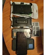 samsung j and a series parts, cases, clip, and spare batteries - $99.00