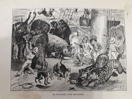 old Engraving Print Historie D´une Ménagerie Le transport D´une Menag (Canada) - £13.47 GBP