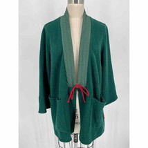 Topo Designs Global Wrap Sweater Sz S Green Kimono Convertible Wool Blend - £58.61 GBP