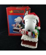 Peanuts Snoopy Santa Claus Animated Musical Tabletop Christmas Decor Kur... - £59.33 GBP