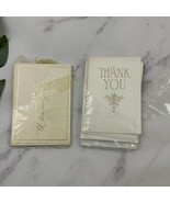 Vintage 70s Thank You Note Cards Blank Unused White Gold Gibson Rust Cra... - $12.86