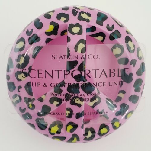 Retired Pink Peace Sign Scentportable Animal Print Bath Body Works Clip No Disc - $9.95